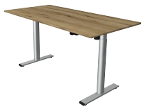Kerkmann Sitz-/Stehtisch MOVE 1 eco (BxT) 160x80 cm elektrische Höhenverstellung 73-123 cm Silber/Eiche