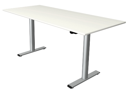Kerkmann Sitz-/Stehtisch MOVE 1 eco (BxT) 180x80 cm elektrische Höhenverstellung 73-123 cm Silber/Weiß