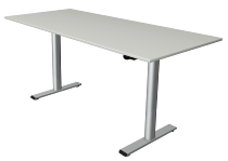 Kerkmann Sitz-/Stehtisch MOVE 1 eco (BxT) 180x80 cm elektrische Höhenverstellung 73-123 cm Silber/Lichtgrau