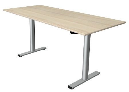 Kerkmann Sitz-/Stehtisch MOVE 1 eco (BxT) 180x80 cm elektrische Höhenverstellung 73-123 cm Silber/Ahorn