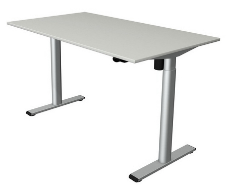 Kerkmann Sitz-/Stehtisch MOVE 1 eco (BxT) 140x80 cm elektrische Höhenverstellung 73-123 cm Silber/Lichtgrau