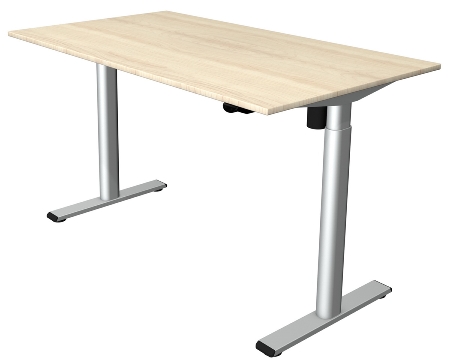 Kerkmann Sitz-/Stehtisch MOVE 1 eco (BxT) 140x80 cm elektrische Höhenverstellung 73-123 cm Silber/Ahorn