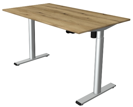 Kerkmann Sitz-/Stehtisch MOVE 1 eco (BxT) 140x80 cm elektrische Höhenverstellung 73-123 cm Silber/Eiche