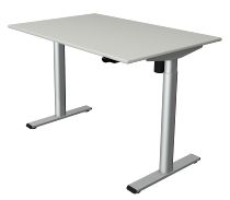 Kerkmann Steh-/Sitztisch Move 1 base (BxT) 140x80cm Höhe 73-123cm Gestell Silber Tischplatte Ahorn