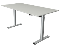 Kerkmann Steh-/Sitztisch Move 1 base (BxT) 140x80cm Höhe 73-123cm Gestell Silber Tischplatte Ahorn