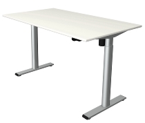 Kerkmann Steh-/Sitztisch Move 1 base (BxT) 160x80cm Höhe 73-123cm Gestell Silber Tischplatte Weiß