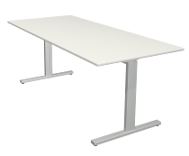 Kerkmann Schreibtisch Form 2 (BxTxH) 180x80x70-82cm Weiß