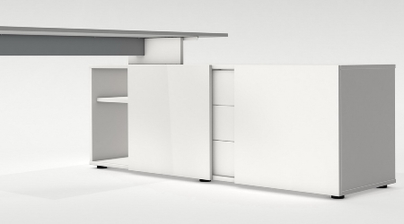 Kerkmann Komplettarbeitsplatz Form 2 mit Sideboard li/re (BxTxH) 180x80x74cm Sideboard (BxTxH) 160x50x58cm Weiß