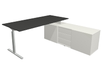 Kerkmann Komplettarbeitsplatz Form 2 mit Sideboard li/re (BxTxH) 180x80x74cm Sideboard (BxTxH) 160x50x58cm Ahorn