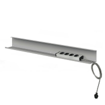 Kerkmann Kabelkanal horizontal Breite 80 cm (unter Tisch Montage) Stahl pulverbeschichtet Silber 