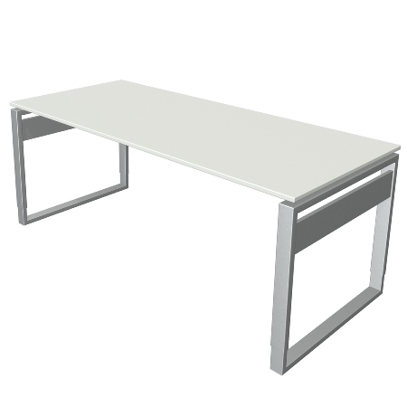 Kerkmann 4030 Schreibtisch Form 5 mit Bügelgestell (BxTxH) 120x80x68-82cm Weiß