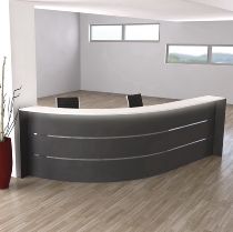 Kerkmann 3555 Empfangstheke BARI für 1-2 Personen (BxTxH) 334x182.5x112cm Anthrazit/Weiß