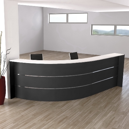 Kerkmann 3555 Empfangstheke BARI für 1-2 Personen (BxTxH) 334x182.5x112cm Anthrazit/Weiß