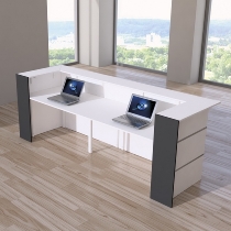 Kerkmann 3561 Empfangstheke BARI (U-Theke) (BxTxH) 300x95x108cm Weiß/Anthrazit