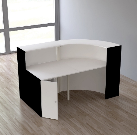 Kerkmann 3574 Empfangstheke BARI (Kompakt) mit Erweiterungsmöglickeit 175x112x95cm Weiß/Anthrazit