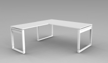 Kerkmann fresh Winkelkombination Tisch (BxT) 180x80 +Anbau (BxT) 100x60 x Höhe 68-82cm, Weiß