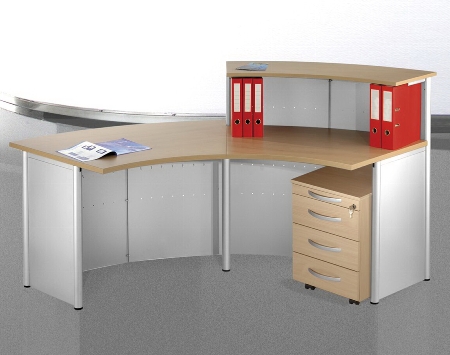 Kerkmann 3992 Anbautheke Genua gerade (BxTxH) 1160x700x1150mm Buche/Alusilber