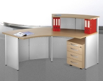 Kerkmann 3992 Anbautheke Genua gerade (BxTxH) 1160x700x1150mm Buche/Alusilber