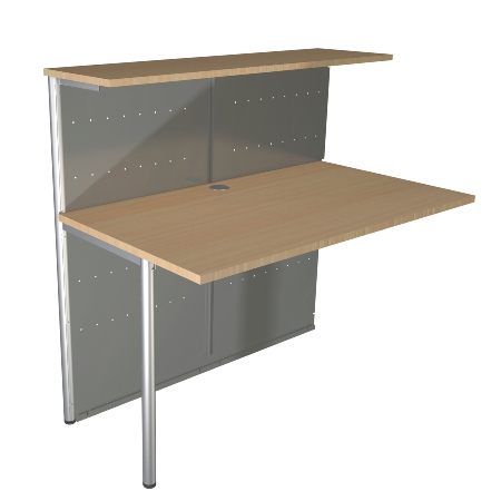 Kerkmann 3992 Anbautheke Genua gerade (BxTxH) 1160x700x1150mm Buche/Alusilber