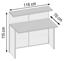 Kerkmann 3995 Grundtheke Genua gerade (BxTxH) 1160x700x1150mm Buche/Alusilber