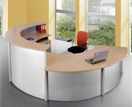 Kerkmann Kompakttheke Genua (2x3990 2x3993) BxTxH 4890x800x1150mm Silber/Buche