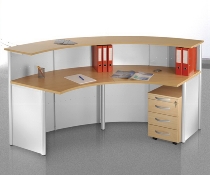 Kerkmann Kompakttheke Genua (1x3995 2x3992 2x3991) BxTxH 5840x700x1150mm Silber/Buche