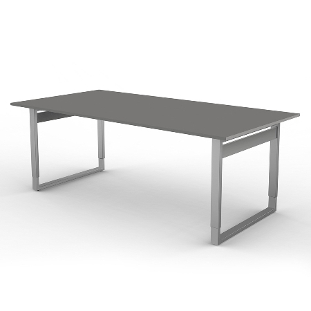 Kerkmann 4057 Besprechungstisch Form 5 mit Bügelgestell 200 x 100cm 68-82 Grafit