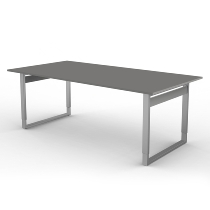 Kerkmann 4057 Besprechungstisch Form 5 mit Bügelgestell 200 x 100cm 68-82 Grafit