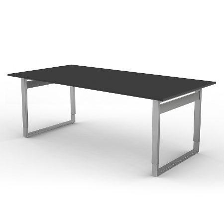 Kerkmann 4057 Besprechungstisch Form 5 mit Bügelgestell 200 x 100cm 68-82 Grafit