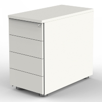 Kerkmann 4190 Anstellcontainer (BxTxH) 43x80x72-76cm 4 Schubladen Weiß