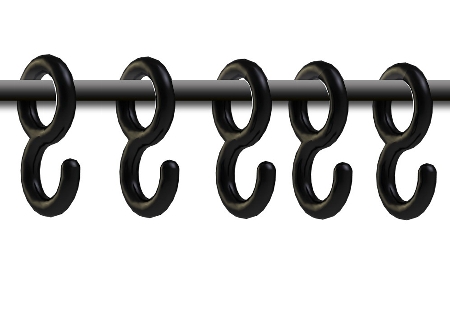 Kerkmann 6178 Hakenset JUPITER Kunststoff schwarz 5er-Pack