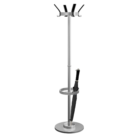 Kerkmann 6284 Garderobe New Public 4/8 Maße: Ø400×H 1770 mm Alusilber/Schwarz