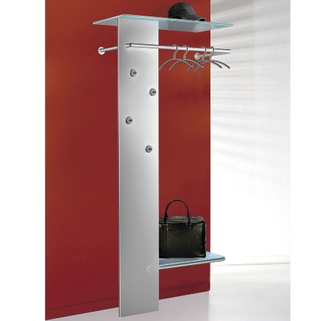 Kerkmann 6765 Wandgarderobe KENT aus Stahl in Alusilber