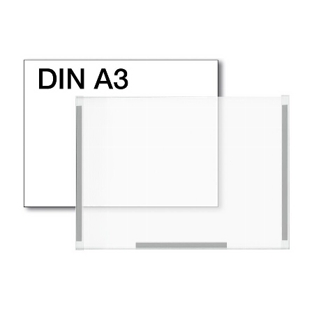Kerkmann 6943 Plakattasche für DIN A3 Kristallglas-Optik magnethaftend