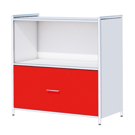 Kerkmann 7990 Sideboard Artline 2OH (BxTxH) 800 x 380 x 780 mm 1 Schublade Anthrazit/Rot
