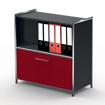 Kerkmann 7990 Sideboard Artline 2OH (BxTxH) 800 x 380 x 780 mm 1 Schublade Anthrazit/Rot
