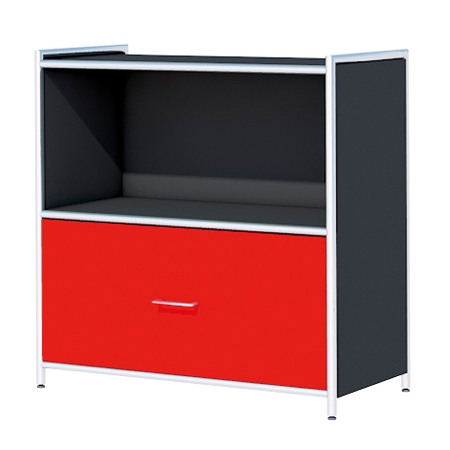 Kerkmann 7990 Sideboard Artline 2OH (BxTxH) 800 x 380 x 780 mm 1 Schublade Anthrazit/Rot