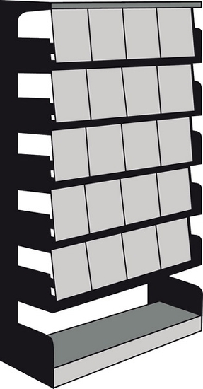 Kerkmann 8840 Klappenregal Univers GRUNDFELD mit 20 Klappen (HxBxT) 200x100x30cm lichtgrau