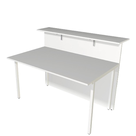 Kerkmann Empfangstheke Atlantis 1 (BxT) 2750x920mm - 1x 3456, 1x 3394, 2x 3399 Weiß/Glas