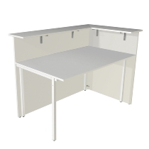 Kerkmann Empfangstheke Atlantis 1 (BxT) 2900x920mm - 1x 3394, 1x 3288, 1x 3399 Weiß/Glas