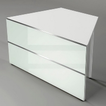 Kerkmann Empfangstheke Atlantis 1 (BxT) 2450x2450mm - 1x 3289, 1x 3395, 1x 3396, 2x 3399 Weiß/Glas