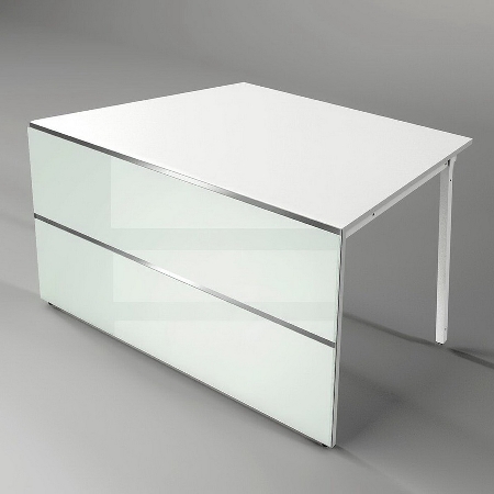 Kerkmann Empfangstheke Atlantis 1 (BxT) 4700x1660mm - 2x 3289, 2x 3395, 2x 3399 Weiß/Glas