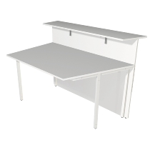 Kerkmann Empfangstheke Atlantis 3 (BxT) 2450x1660mm - 2x 3300 Weiß/Nussbaum