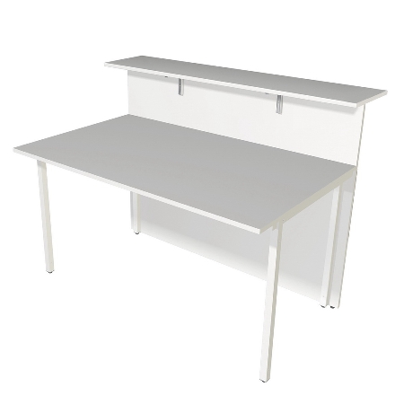 Kerkmann Empfangstheke Atlantis 3 (BxT) 3700x2450mm - 1x 3302, 1x 3300, 1x 3295, 1x 3296 Weiß/Nussbaum
