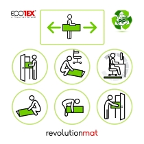 EcoTEX revolutionmat Polypropylen für niederflorige Teppichböden 73x117cm rechteckig milchig-transparent