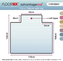 ClearTEX advantagemat Phthalatfreie Vinyl Bodenschutzmatte niederflorige Teppichböden mit Lippe 120x90cm transparent