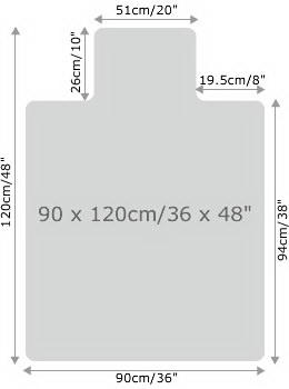 Floortex valuemat Phthalatfreie Vinyl Bodenschutzmatte niederflorige Teppichböden mit Lippe 120x90cm transparent