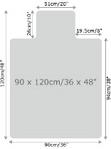 Floortex valuemat Phthalatfreie Vinyl Bodenschutzmatte niederflorige Teppichböden mit Lippe 120x90cm transparent