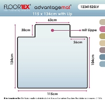 ClearTEX advantagemat für Hartböden aus phthalatfreiem Vinyl mit Lippe