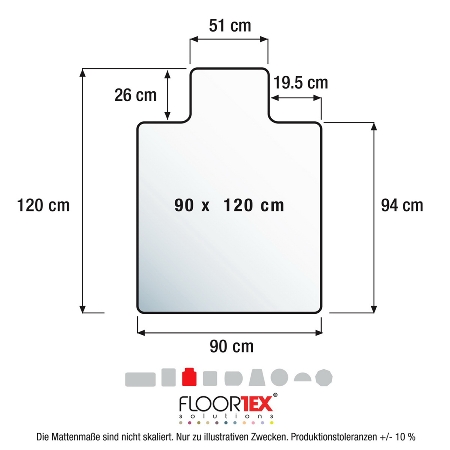 CompuTEX anti-statik advantagemat Phthalatfreie Vinyl mit Lippe 116x90cm für harte Böden transparent 